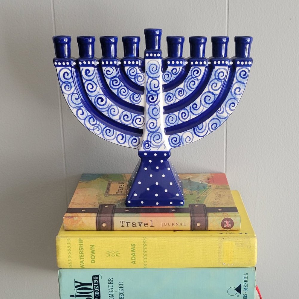 A ceramic Menorah produced by, ‘Our Name is Mud.’